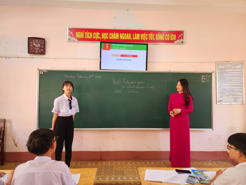 Một tiết học môn tiếng Anh tại Trường THPT Lê Quý Đôn, Đắk Lắk. (Ảnh: Thành Tâm)