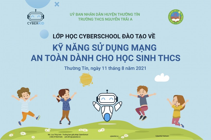 Trường THCS Nguyễn Trãi A phối hợp cùng CyberKid Việt Nam tổ chức dạy trực tuyến về Internet an toàn giữa mùa dịch