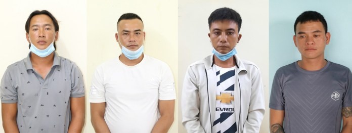 Đối tượng Phan Sinh Thành (bên trái) và nhóm đối tượng bị bắt giữ. Ảnh: Công an Quảng Bình.