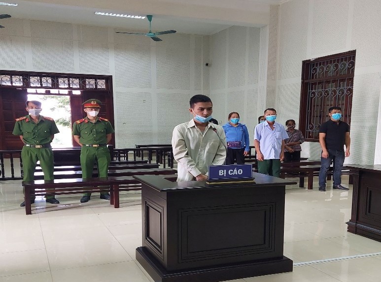 Bị cáo Nguyễn Tiến Thành tại phiên toà xét xử. Ảnh: Công an Quảng Ninh.