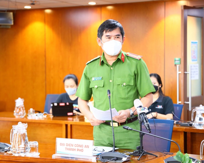Thượng tá Huỳnh Quang Tuyến, Phó Trưởng Phòng Tham mưu Công an TP. Hồ Chí Minh. Ảnh: Vân Anh.
