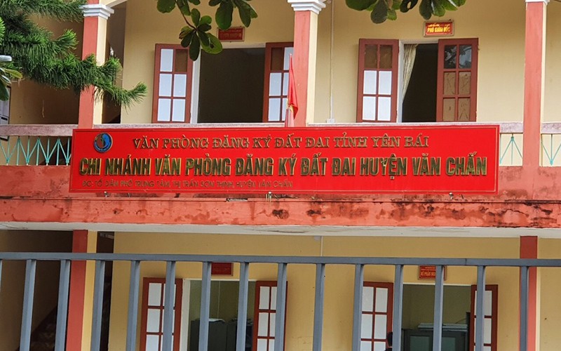 Văn phòng Đăng ký đất đai huyện Văn Chấn (tỉnh Yên Bái). Ảnh: Thanh Sơn.
