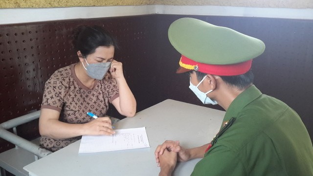 Nguyễn Thái Thị Ngọc Anh làm việc với cơ quan chức năng.