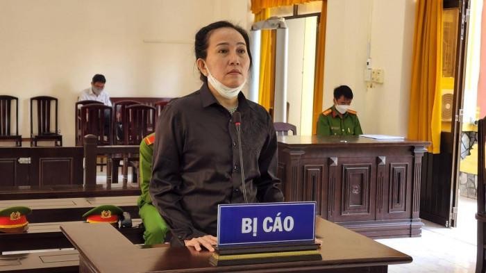 Bị cáo Lê Kim Thanh tại phiên tòa xét xử.