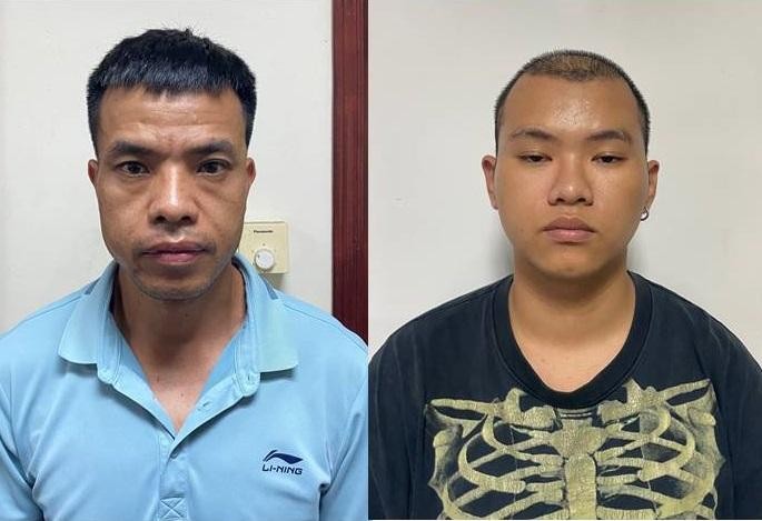 Lê Hữu Cường (trái) và Đào Tùng Long bị cơ quan công an bắt giữ.