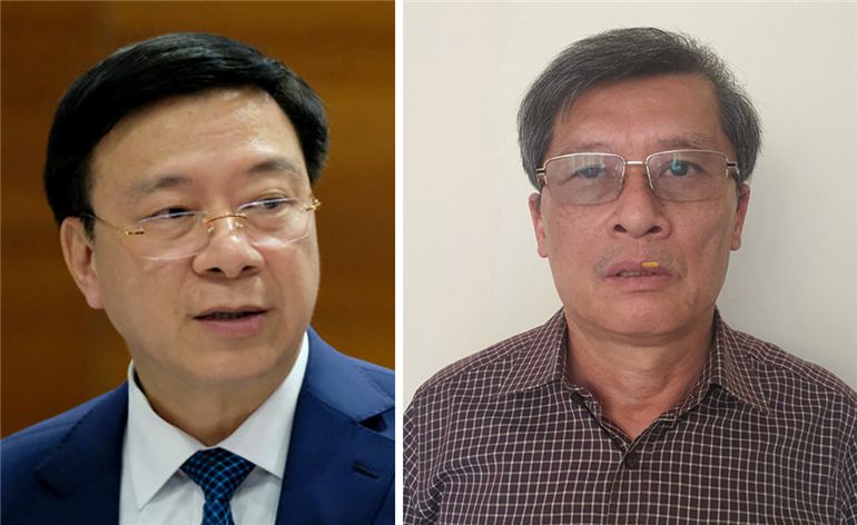 Ông Phạm Xuân Thăng (ảnh trái, nguyên Bí thư Tỉnh ủy Hải Dương) và ông Phạm Mạnh Cường (nguyên Giám đốc Sở Y tế Hải Dương).
