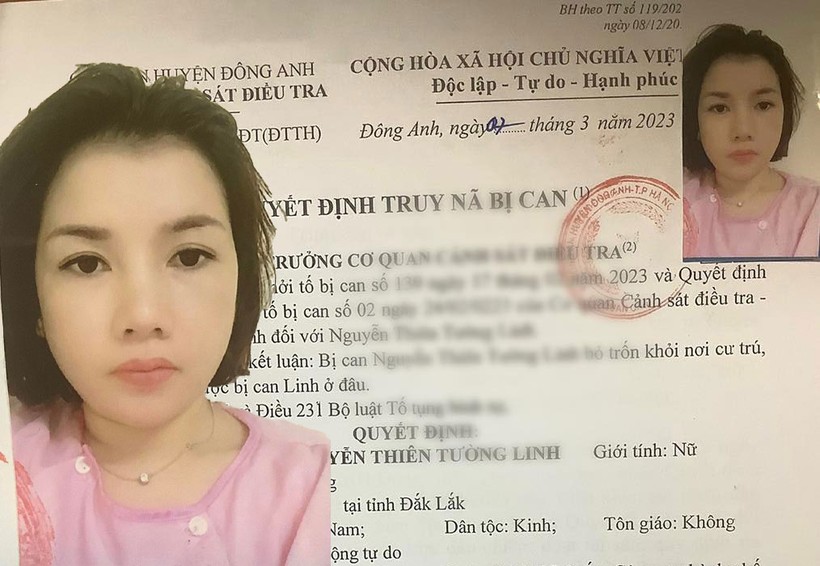 Cơ quan công an ra quyết định truy nã Nguyễn Thiên Tường Linh.