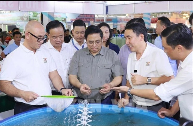 Thủ tướng Phạm Minh Chính tham quan gian hàng của Tập đoàn GrowMax.