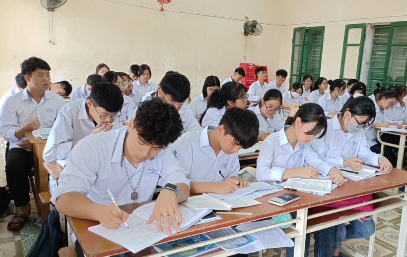 Học sinh Trường THPT Bắc Duyên Hà trong một tiết học.