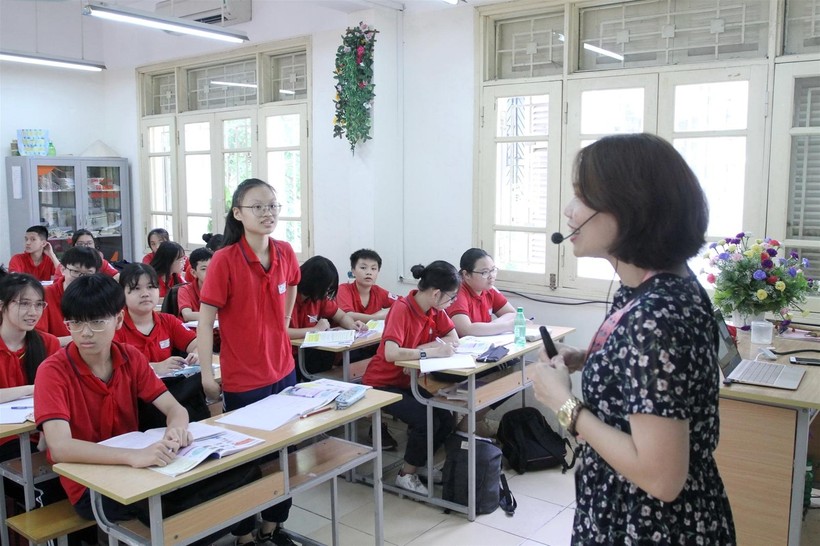 Một tiết học tiếng Anh của học sinh Trường THCS Bế Văn Đàn, quận Đống Đa, Hà Nội