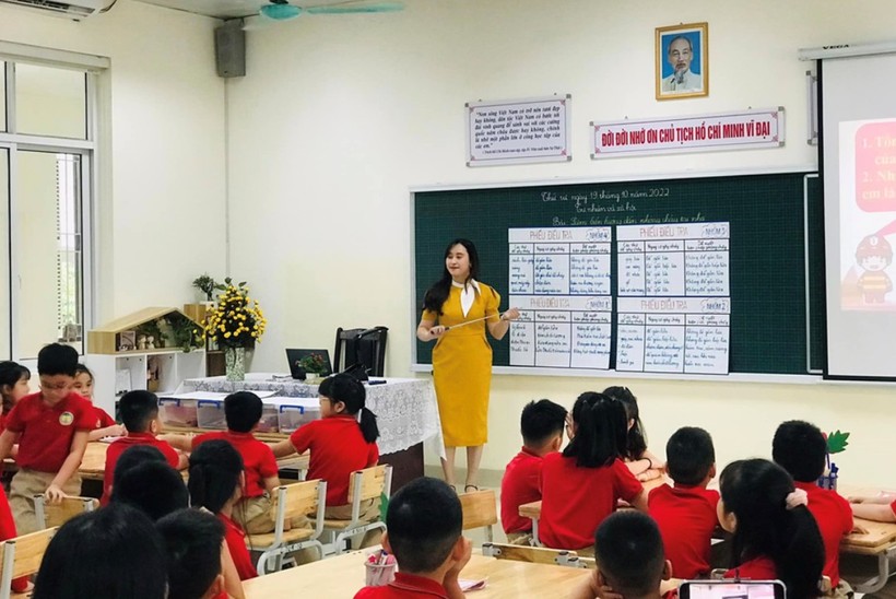 Một tiết học STEM tại Trường Tiểu học Tràng An (quận Hoàn Kiếm, Hà Nội)