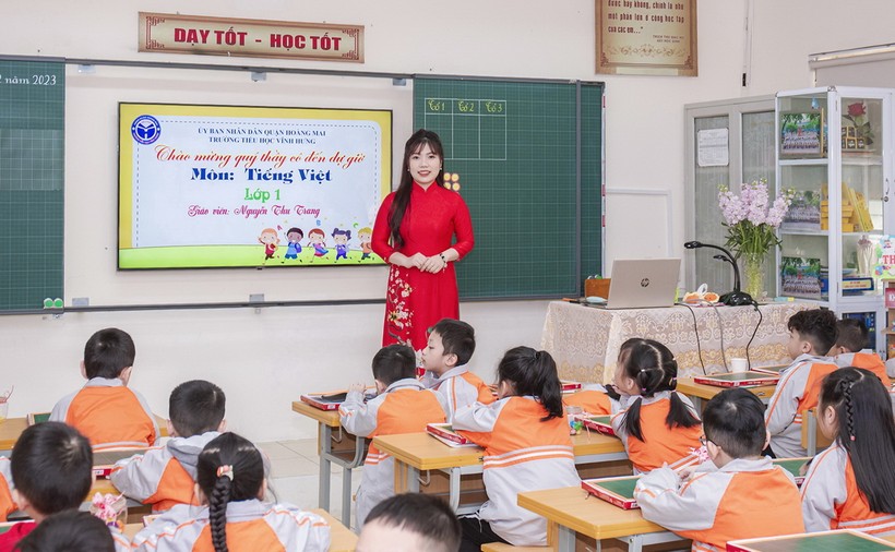 Tiết dạy môn Tiếng Việt của cô Nguyễn Thu Trang - Giáo viên trường Tiểu học Vĩnh Hưng.