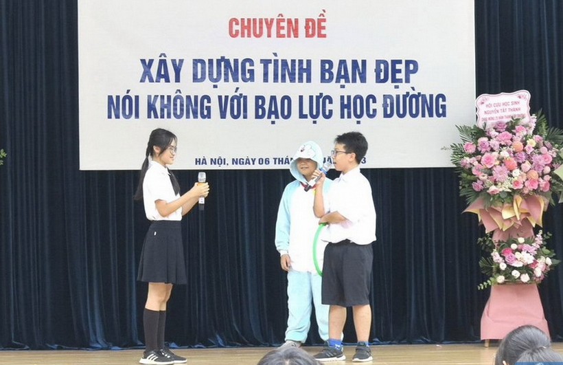 Một buổi sinh hoạt chuyên đề phòng chống bạo lực học đường của học sinh Hà Nội.