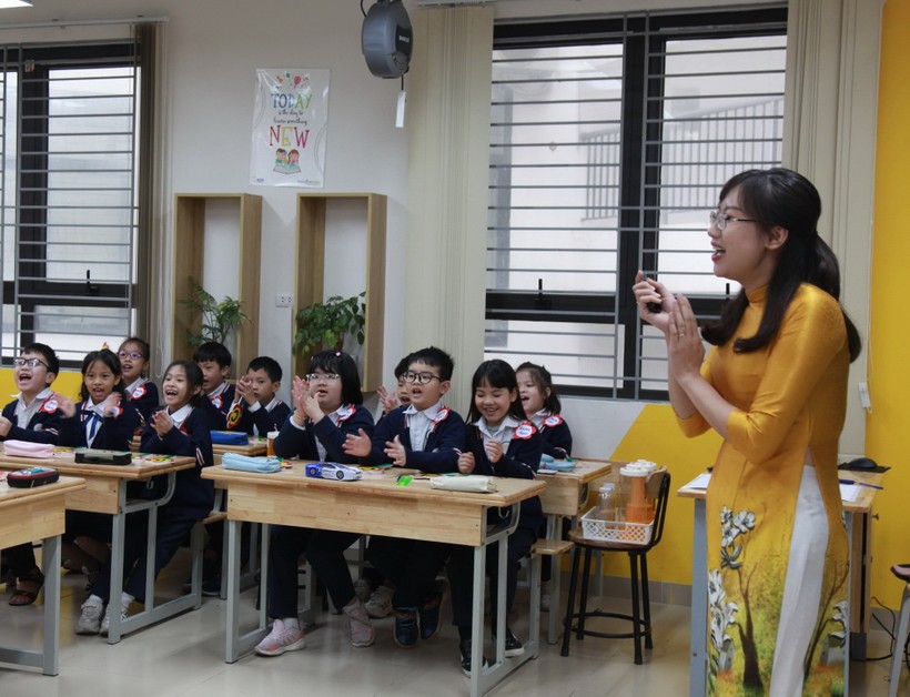 Tiết dạy môn Toán của cô Trần Thu Trang - giáo viên Trường Tiểu học Tân Định.