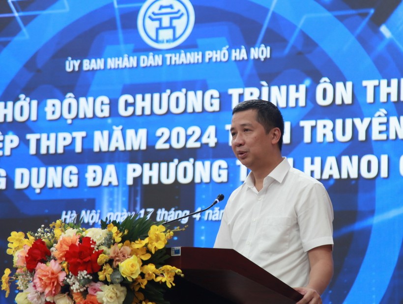 Ông Nguyễn Kim Khiêm - Tổng Giám đốc Đài Phát thanh và Truyền hình Hà Nội phát biểu.
