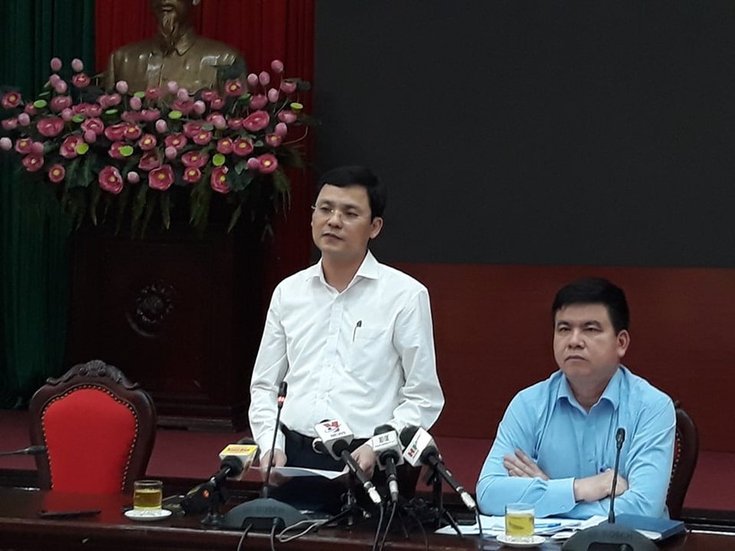Ông Phạm Quý Tiên, Chánh văn phòng UBND thành phố Hà Nội phát biểu.