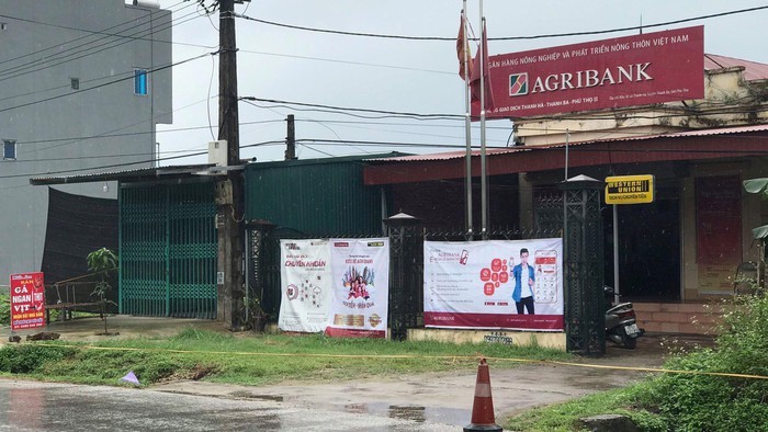 Ngân hàng Agribank chi nhánh Thanh Hà (xã Thanh Hà, huyện Thanh Ba, Phú Thọ) nơi xảy ra sự việc - Ảnh Minh Hải.