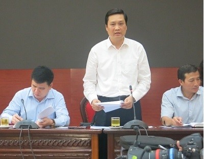 Phó Giám đốc Sở Lao động Thương binh và Xã hội Hà Nội (Sở LĐTB&XH) Nguyễn Quốc Khánh phát biểu tại buổi giao ban báo chí.