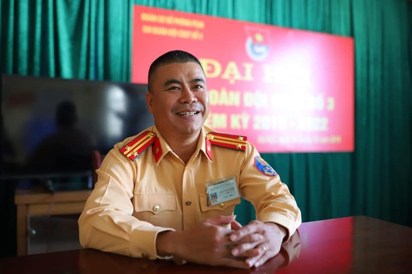 Trung tá Vũ Xuân Hà Thái (Đội CSGT số 3, Công an TP Hà Nội).