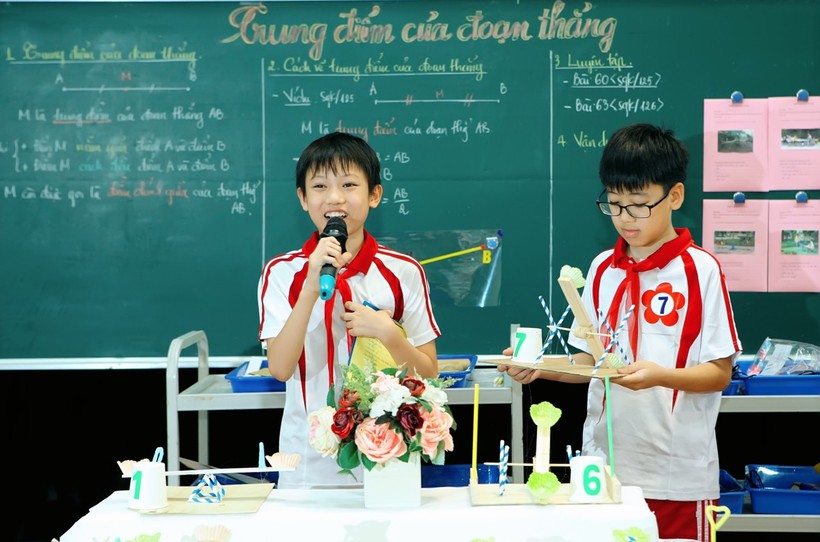 Học sinh trường THCS Nam Trung Yên tự tin với các hoạt động sáng tạo, steam. Ảnh TL