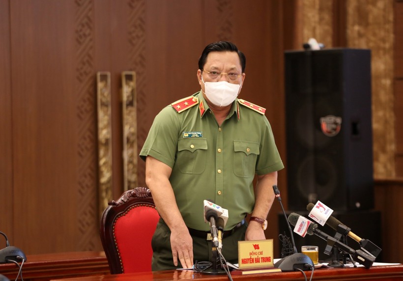 Trung tướng Nguyễn Hải Trung - Giám đốc Công an TP. Hà Nội phát biểu.