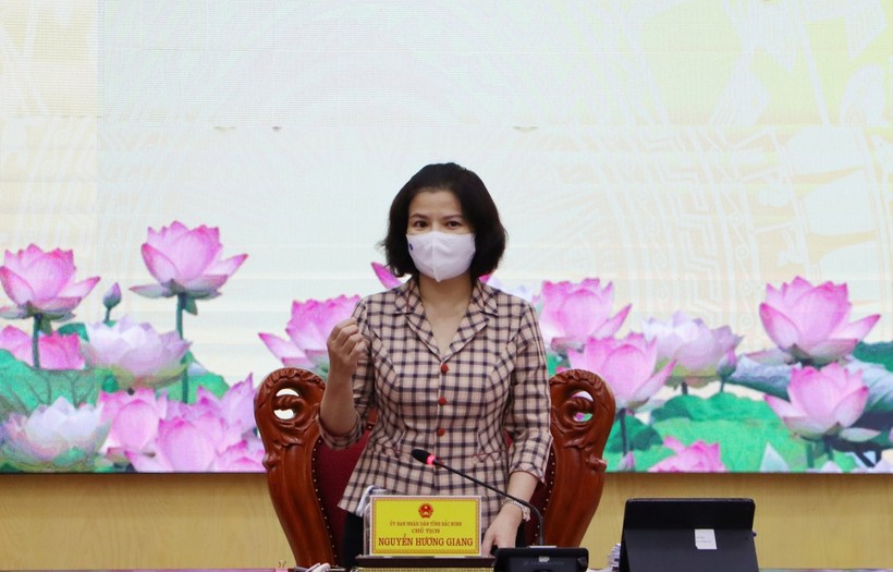 Chủ tịch UBND tỉnh Bắc Ninh - Nguyễn Hương Giang phát biểu.