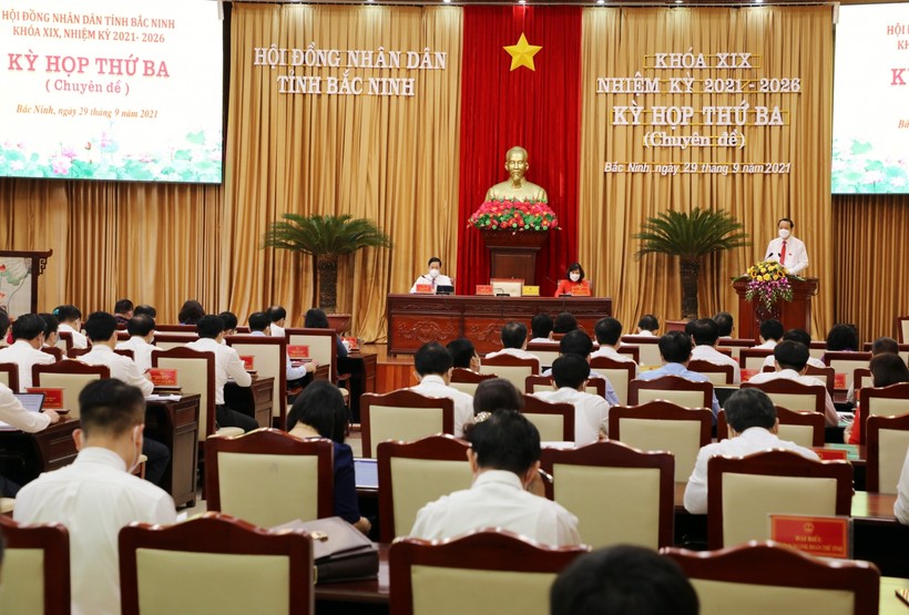 Quang cảnh Kỳ họp thứ 3, HĐND tỉnh Bắc Ninh khoá XIX (nhiệm kỳ 2021 – 2026).