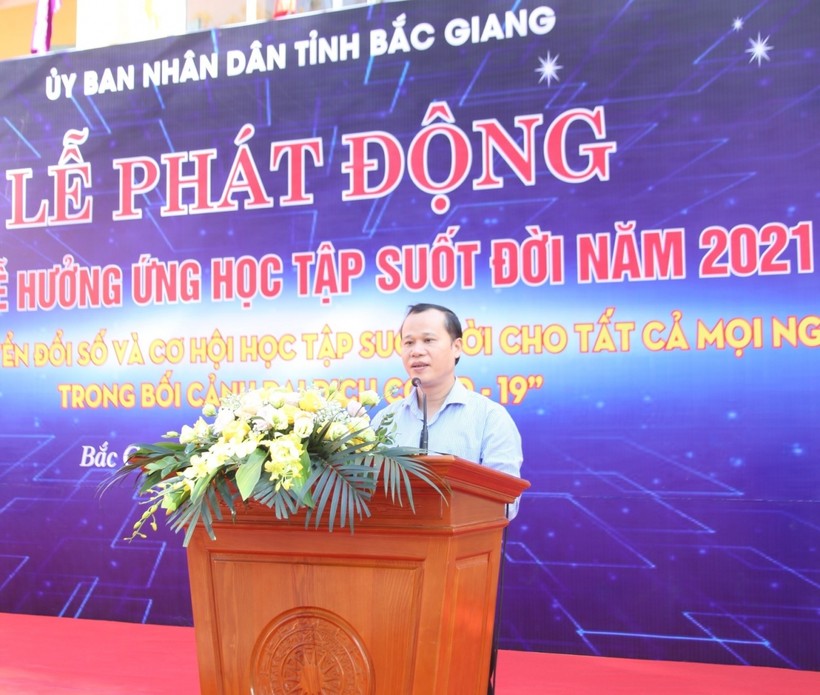 Phó Chủ tịch Thường trực UBND tỉnh Bắc Giang Mai Sơn phát biểu tại lễ phát động.
