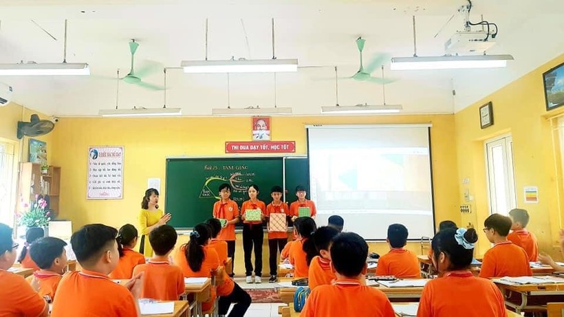 Tiết học tại trường THCS Nguyễn Trãi đoạt giải thi cấp quận, Thành phố.