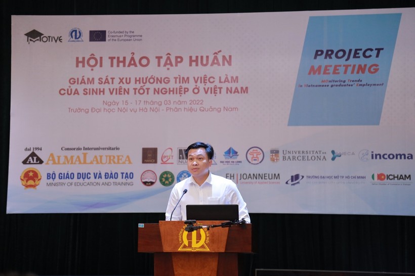 Ông Doãn Hồng Hà, Phó Vụ trưởng Vụ Giáo dục Chính trị và Công tác học sinh, sinh viên (Bộ GD&ĐT) phát biểu.
