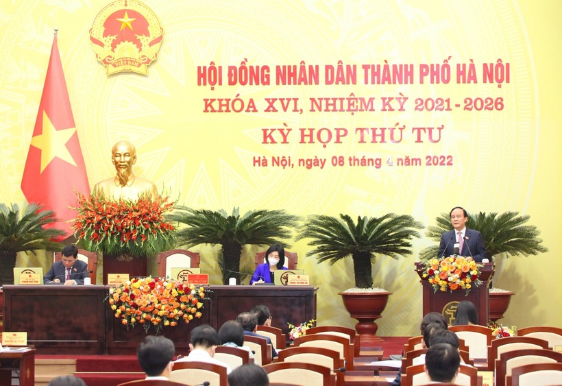 Phó Bí thư Thành ủy, Chủ tịch HĐND thành phố Hà Nội Nguyễn Ngọc Tuấn phát biểu.
