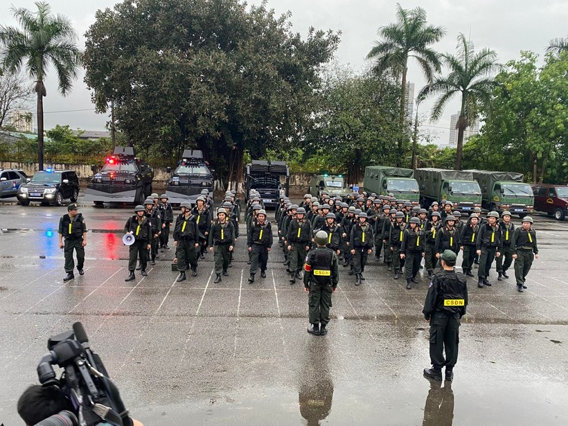 Lực lượng thuộc Bộ Tư lệnh Cảnh sát cơ động sẵn sàng thực hiện công tác bảo đảm an toàn SEA games 31.