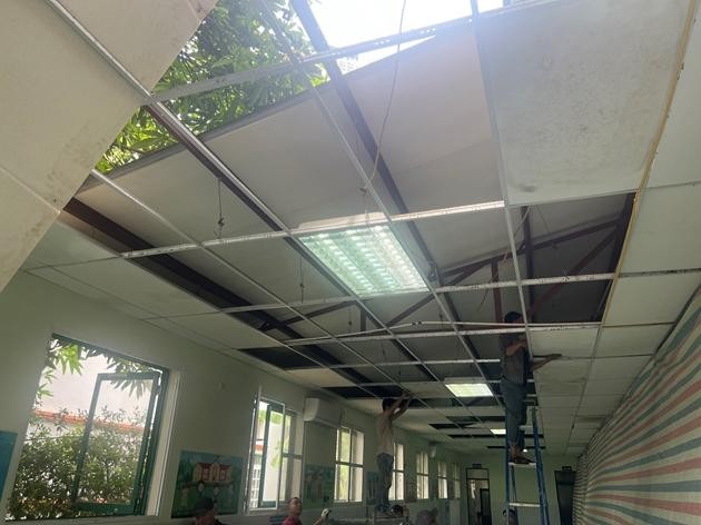 Phần vi phạm tại trường Tiểu học Lý Thái Tổ được tháo dỡ.