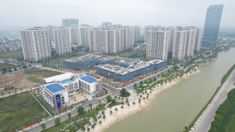 Một góc dự án khu đô thị đang triển khai ở huyện Gia Lâm (Hà Nội).
