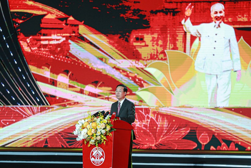 Chủ tịch nước Võ Văn Thưởng phát biểu tại lễ kỷ niệm.