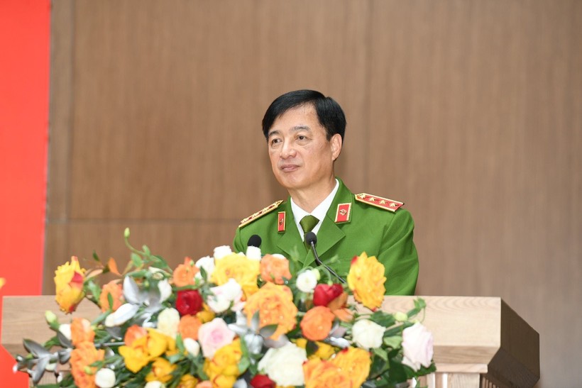 Thứ trưởng Bộ Công an Nguyễn Duy Ngọc phát biểu.