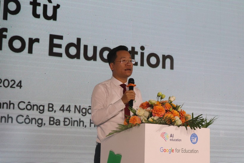 TS. Lê Đức Thuận - Trưởng phòng GD&ĐT quận Ba Đình phát biểu tại hội thảo.
