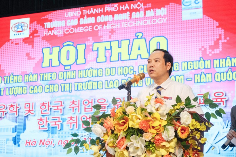 TS. Lê Danh Quang - Phó Hiệu trưởng Trường Cao đẳng Công nghệ cao Hà Nội phát biểu.