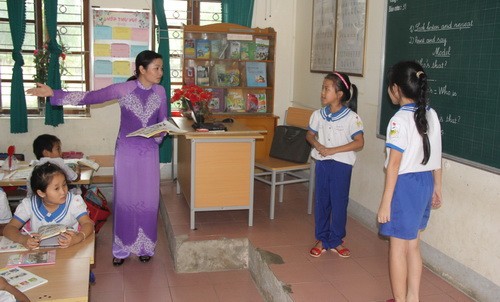 Giờ học Tiếng Anh ở Trường Tiểu học Nguyễn Trãi (TP Vinh, Nghệ An)
