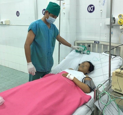 
Một bệnh nhân bị tiền sản giật đang điều trị tại Bệnh viện Phụ sản Thành phố Cần Thơ. Ảnh:TT.