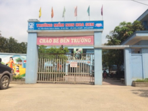 Trường Mần non Hoa Sen (Xã Thạch Trung, Tp Hà Tĩnh” nơi xảy ra sự việc