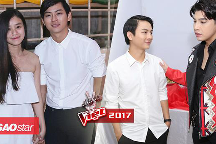 Hoài Lâm đơn giản với sơ-mi trắng, tình tứ cùng bạn gái trong hậu trường Chung kết 1 The Voice