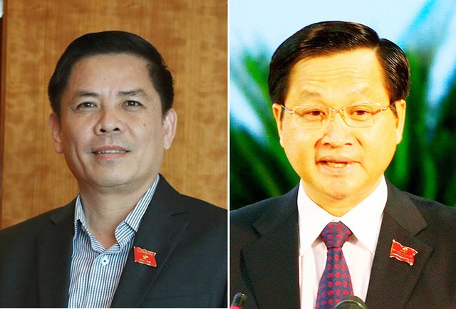Ông Nguyễn Văn Thể (trái) và Lê Minh Khái được đề nghị phê chuẩn làm Bộ trưởng GTVT và Tổng Thanh tra Chính phủ.