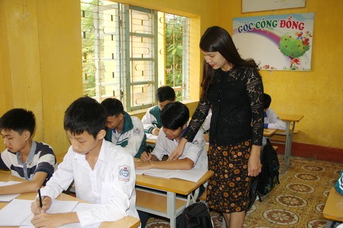 Một lớp học của Trường THCS Thị trấn Sông Thao (Cẩm Khê, Phú Thọ). Ảnh: Trung Toàn