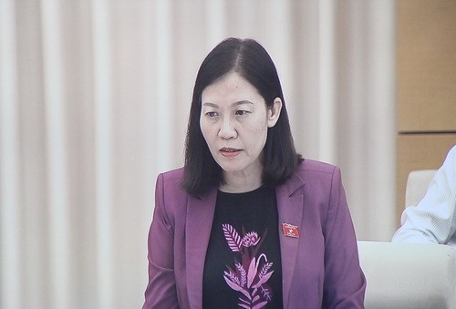 Chủ nhiệm Ủy ban Tư pháp Lê Thị Nga phát biểu thảo luận về dự án Luật sửa đổi, bổ sung một số điều của Luật Đầu tư công