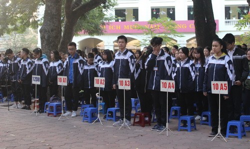 Học sinh Trường THPT Quang Trung (Đống Đa) - nơi cô Dung dạy học