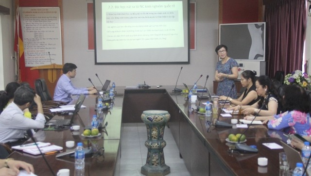PGS Nguyễn Thị Mỹ Trinh báo cáo một số nội dung liên quan đền đề tài nghiên cứu