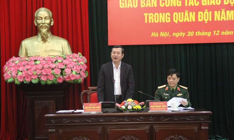 Thứ trưởng Nguyễn Văn Phúc và Trung tướng Ngô Minh Tiến đồng chủ trì hội nghị