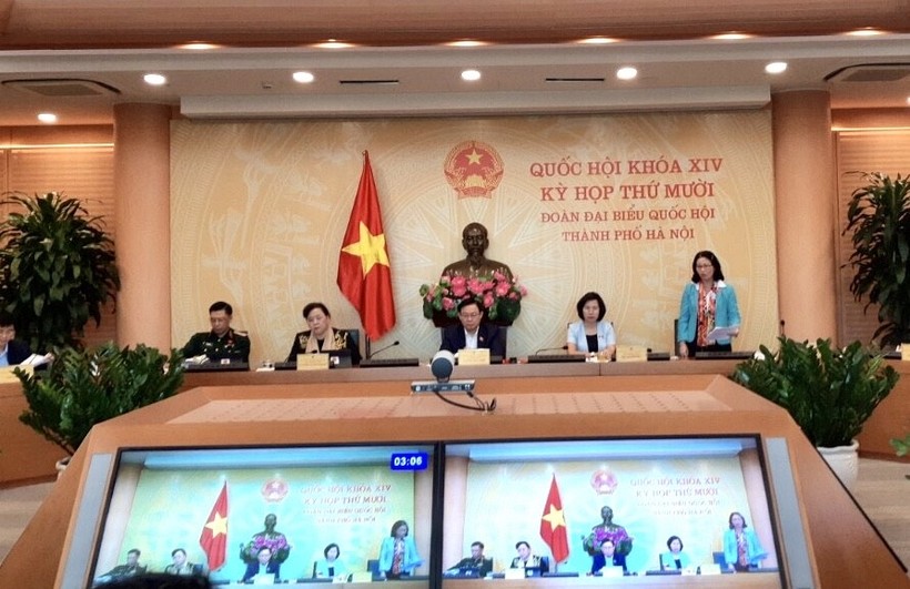 Đại biểu Quốc hội Nguyễn Thị Lan (Đoàn đại biểu Hà Nội) phát biểu tại phiên thảo luận