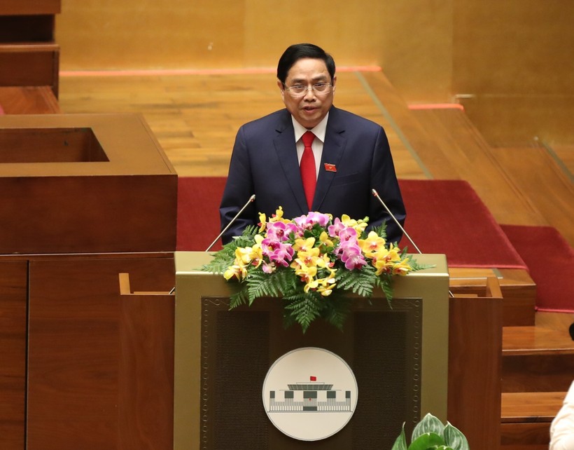 Thủ tướng Chính phủ Phạm Minh Chính phát biểu ngay sau Lễ tuyên thệ